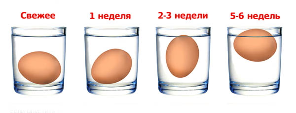 как проверить свежесть яиц в воде