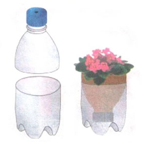 цветочный горшок из пластиковой бутылки